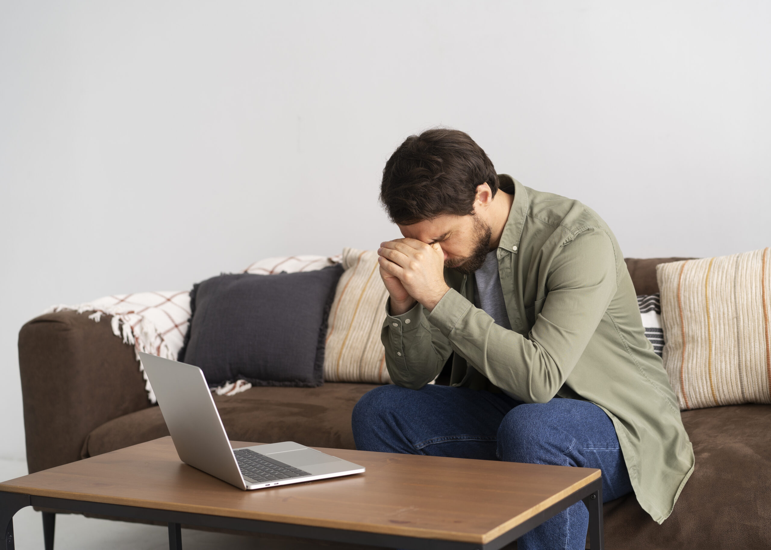 A man dealing with anxiety
